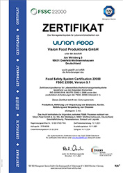FSSC Zertifikat Vision Food