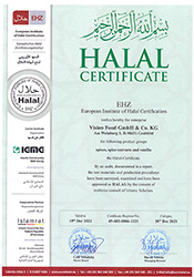 Halal certificate Vision Food