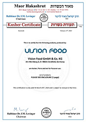 Kosher Zertifizierung Vision Food