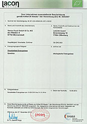Bio Zertifikat